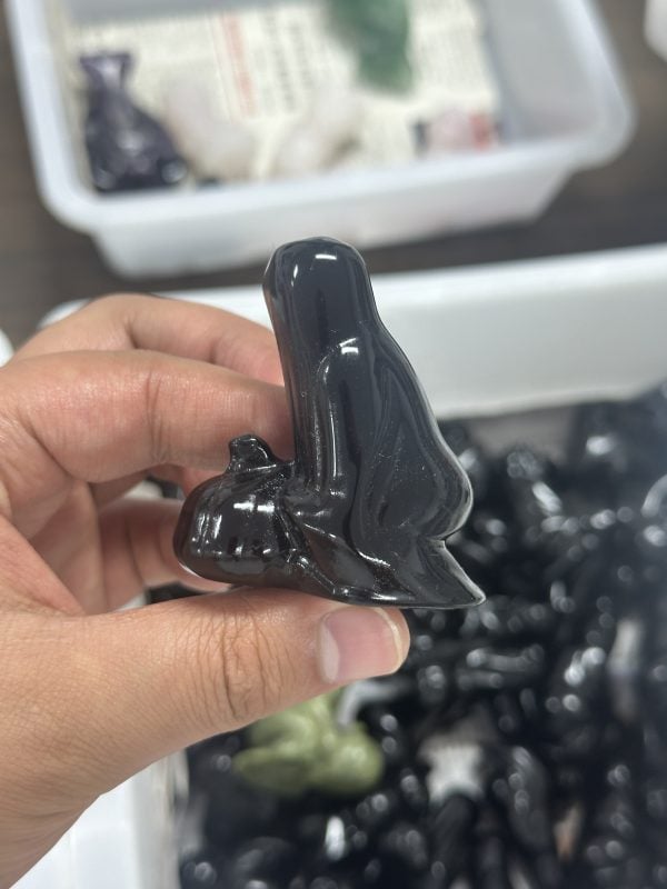 Obsidian-carved Halloween ghost pumpkin - Image 3