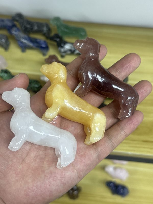 Sausage dog carved from mixed material crystal